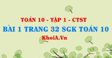 Bài 1 trang 32 SGK Toán 10 tập 1 Chân trời sáng tạo